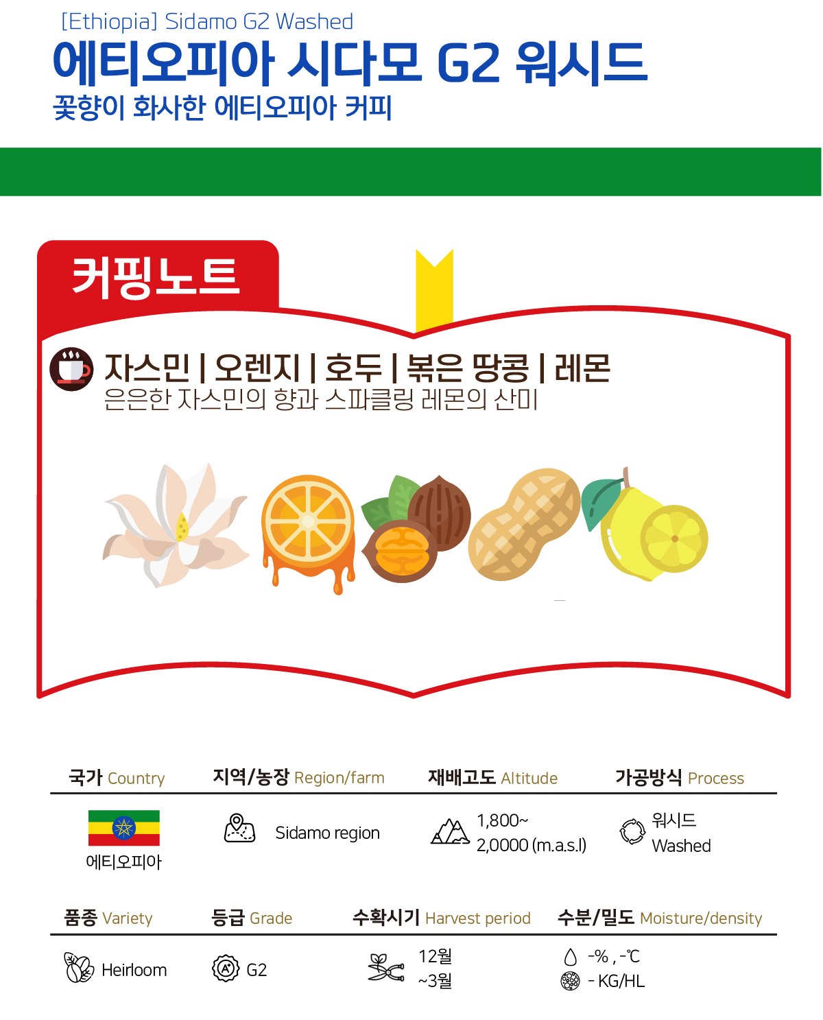 [에티오피아] 시다모 G2 워시드