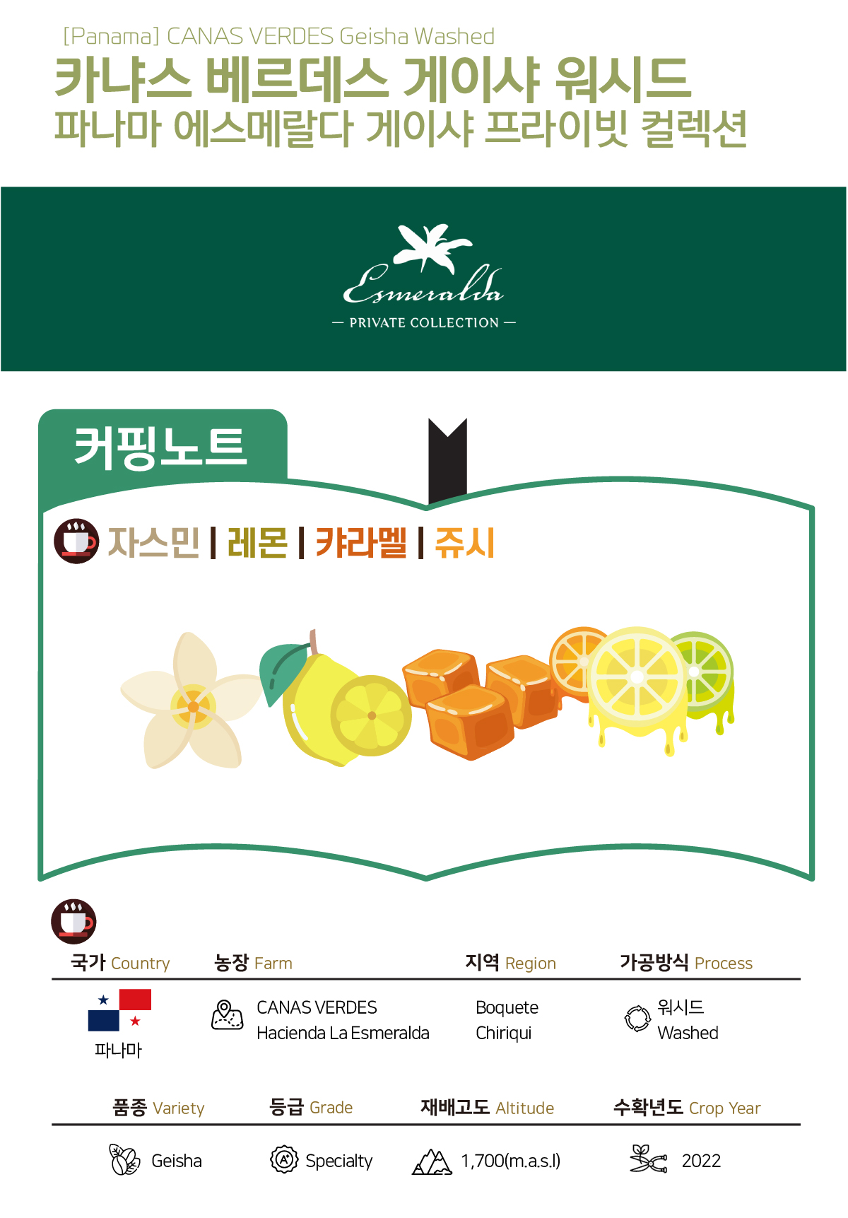 파나마 게이샤 프라이빗 컬렉션 카냐스 베르데스 게이샤 워시드